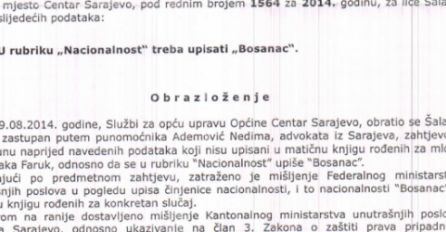 I to je moguće: Prvi "Bosanac" u matičnim knjigama u BiH