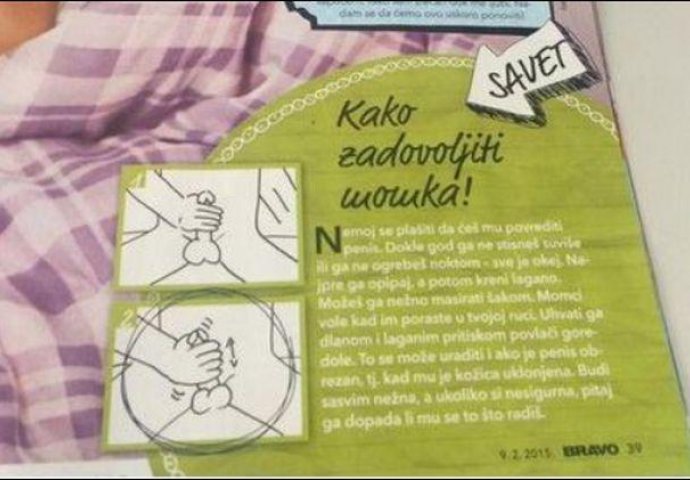 Srbijanski časopis za tinejdžere šokirao uputstvom za zadovoljavanje muškaraca
