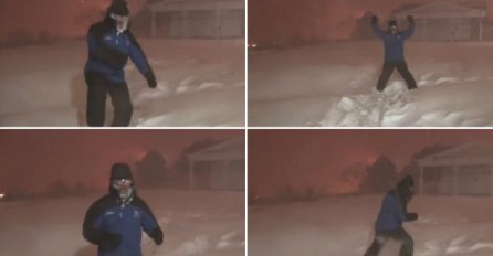 Pogledajte reakciju američkog meteorologa na sniježnu oluju!