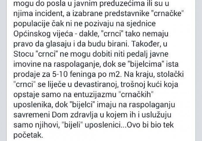 "Crnci" u Stocu nemaju nikakvih prava"