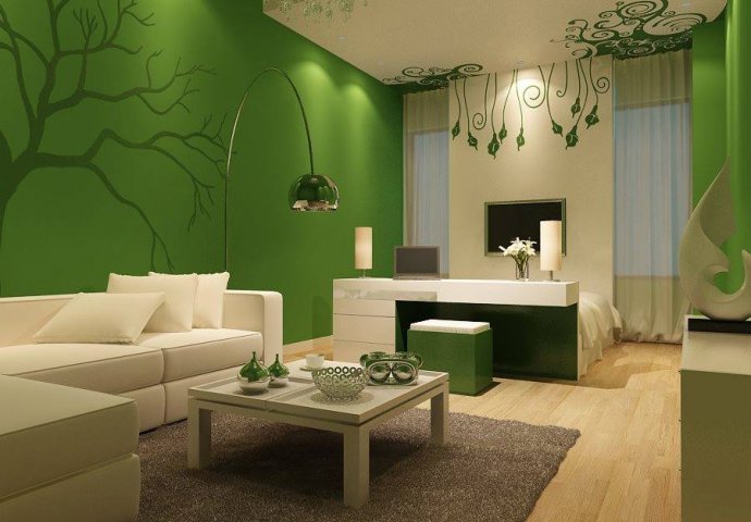 Relaksirajuće dnevne sobe u zelenom koloritu