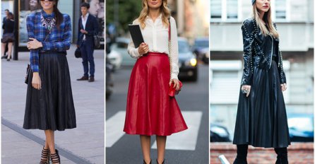 Savršena odjevna kombinacija: Midi suknja i kožna jakna!