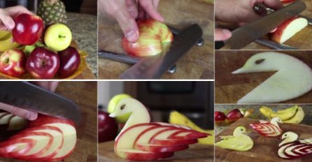 Kako napraviti dekorativne labude od jabuka?