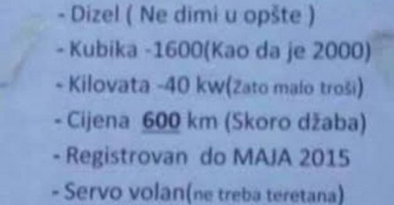 To samo Bosanci mogu: Oglas za auto koji će vas nasmijati do suza!