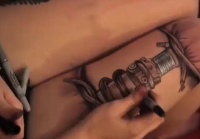 Nevjerovatno: Pogledajte šta je djevojka nacrtala na sebi