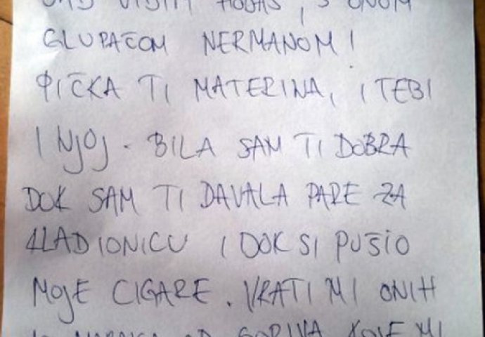 Pismo ostavljene Sanele postalo hit na internetu