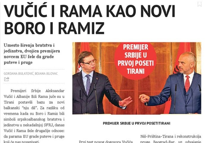 Beogradski mediji: Odnos između Vučića i Rame ih čini ''Borom i Ramizom''