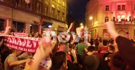Slavlje simpatizera i navijača Sarajeva u Titovoj ulici