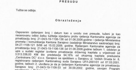 Firma Centrotrans DC: Opstrukcija zakonski provedene privatizacije