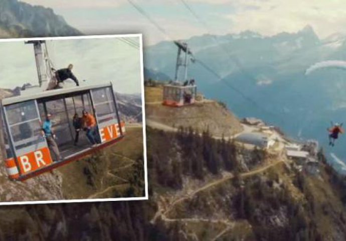 VIDEO: Paraglajderom uletio u kabinu žičare u pokretu