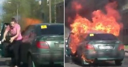 (VIDEO) Zapalila je cigaretu u automobilu, ali nije ni slutila kakav užas će je zadesiti!