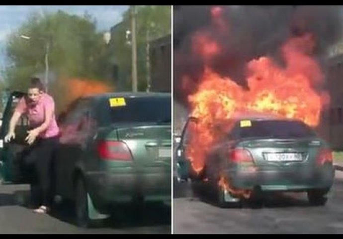 (VIDEO) Zapalila je cigaretu u automobilu, ali nije ni slutila kakav užas će je zadesiti!