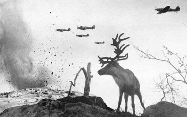 a-reindeer-watches-while-a-war-planes-drop-bombs-on-russia-in-the-year-1941
