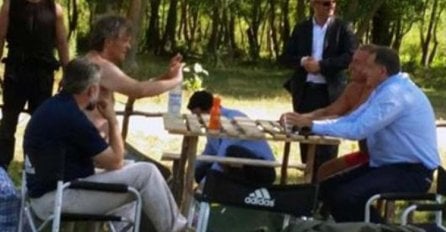 Dodik, vladika Grigorije i Kusturica na smimanju prvog filma RS o ratu u BiH (FOTO)