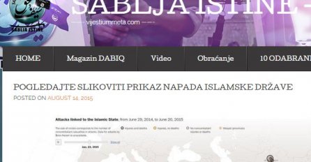 ISIS-ov portal "Vijesti Ummeta" nastavio širiti mržnju preko adrese "Sabljaistine.wordpress.com"