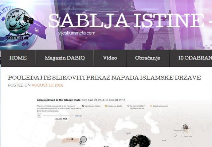 ISIS-ov portal "Vijesti Ummeta" nastavio širiti mržnju preko adrese "Sabljaistine.wordpress.com"