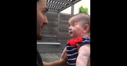 Ovakvu reakciju bebe još niste vidjeli: Širom otvorenih očiju slušala je poznatog TV voditelja