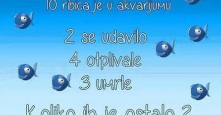 Pokušajte odgovoriti na pitanje: Koliko je ribica ostalo u akvarijumu? 