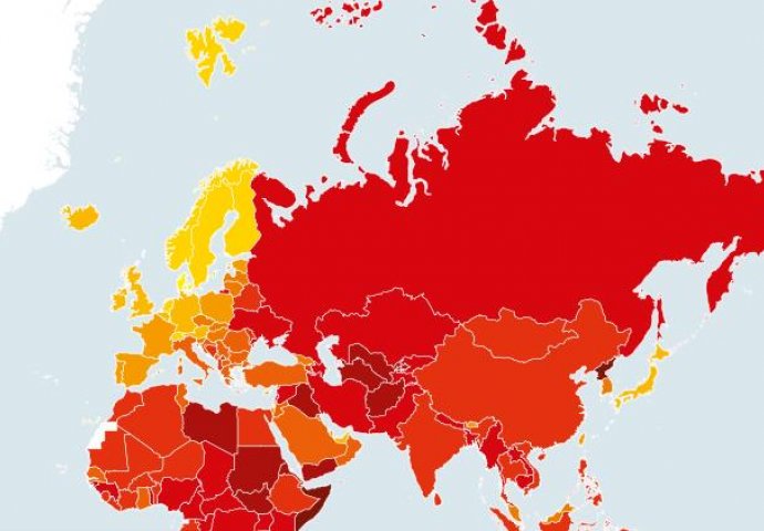 Evo kako na mapi najkorumpiranijih država svijeta kotira BiH