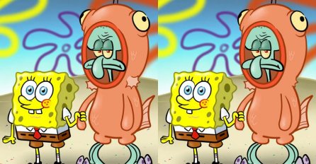 Spužva Bob i Lignjoslav kriju 5 razlika, pokušajte ih pronaći