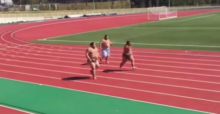 (VIDEO) Sumo hrvači u urnebesnoj utrci: Kada vidite njihovu brzinu, ostat ćete bez teksta