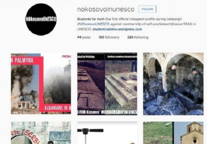 Ponovo radi Instagram profil "Ne Kosovo u Unesko"