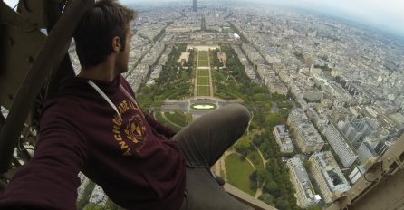 Nevjerovatan poduhvat: Šetao po vrhu Eiffelovog tornja i sve to snimio