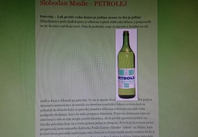 Mogu li ćumur i petrolej izliječiti sidu i rak?!