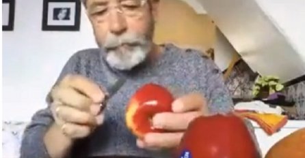 Uzeo je nož i krenuo strugati jabuku…Ovo bi svi trebali da vide!