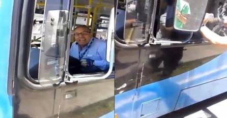 Čovjek mu razbio staklo na autobusu, pogledajte kako mu se vozač osvetio (VIDEO)