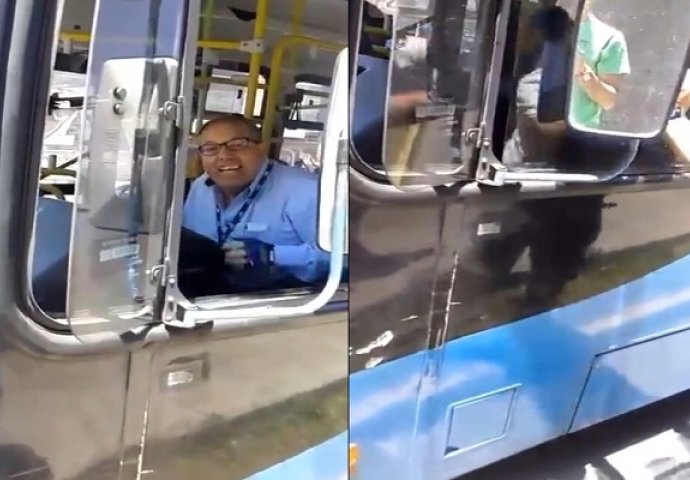 Čovjek mu razbio staklo na autobusu, pogledajte kako mu se vozač osvetio (VIDEO)