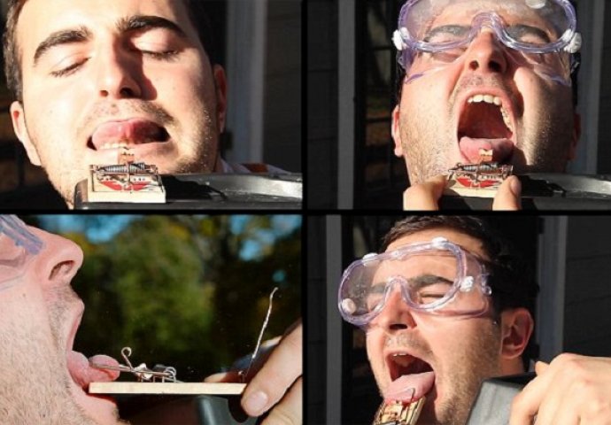 Gurnuo jezik u mišolovku, šta vi mislite da li je to bila pametna ideja? (VIDEO)