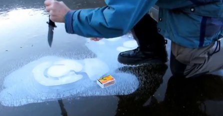 Napravio je rupu u ledu a onda zapalio šibicu, iznenadit ćete se kada vidite nastavak (VIDEO)