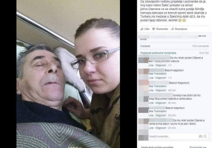 Bizarno: Djevojka  objavila selfie sa svojim tek preminulim ocem! 