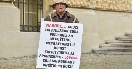 Očajni 82-godišnjak danima pred sudom: "Suci su presudili u korist lopova"