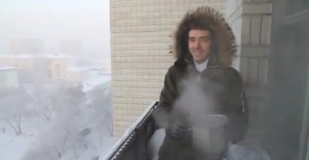 Znate li šta se desi kada na -40 prolijete vrelu vodu sa balkona, ovo je čudesno (VIDEO)