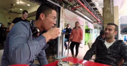 Cristiano Ronaldo je odlučio popiti čaj u javnosti, evo šta se dogodilo (VIDEO)