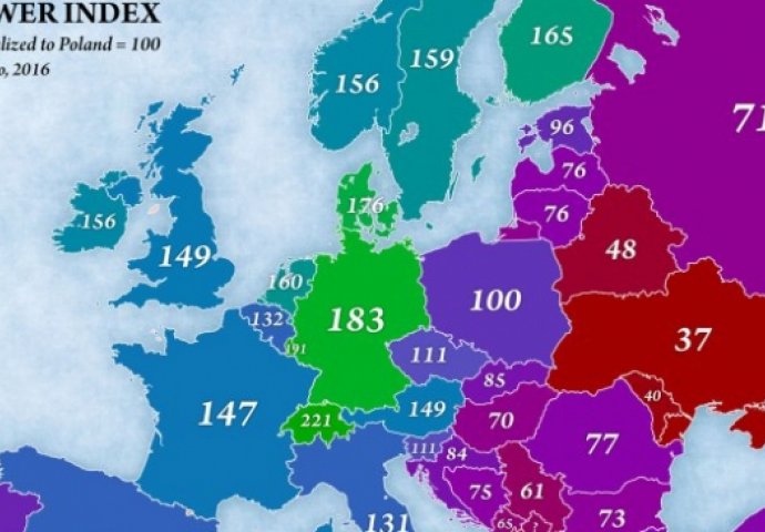  Ova genijalna mapa otkriva kakav je stvarni standard bh. građana u odnosu na Evropu