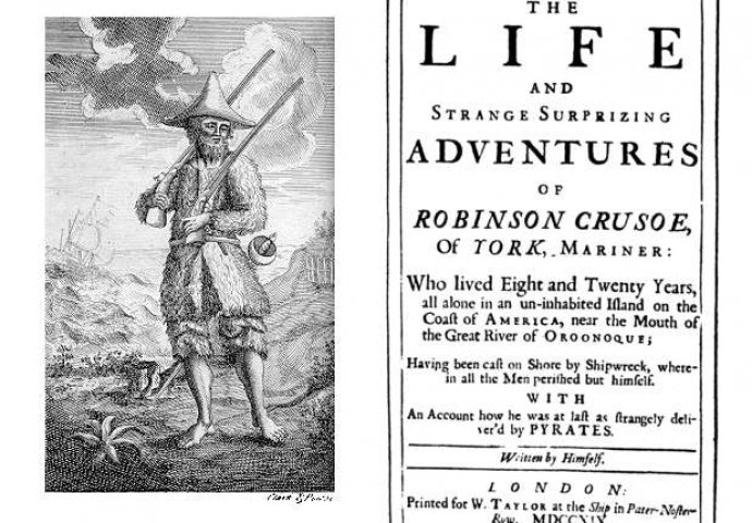 Prvi je put objavljen Robinson Crusoe, roman Daniela Defoea