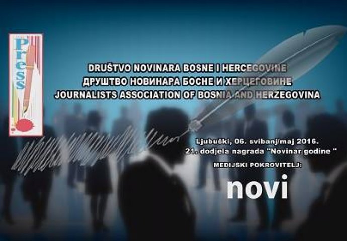 Portal Novi.ba medijski pokrovitelj 21. dodjele nagrade Društva novinara BiH "Novinar godine" 