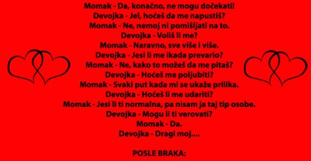 Ako se pitate kako izgleda život prije i poslije braka, ovo je najbolji odgovor