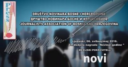 Večeras dodjela nagrade "Novinar godine" 