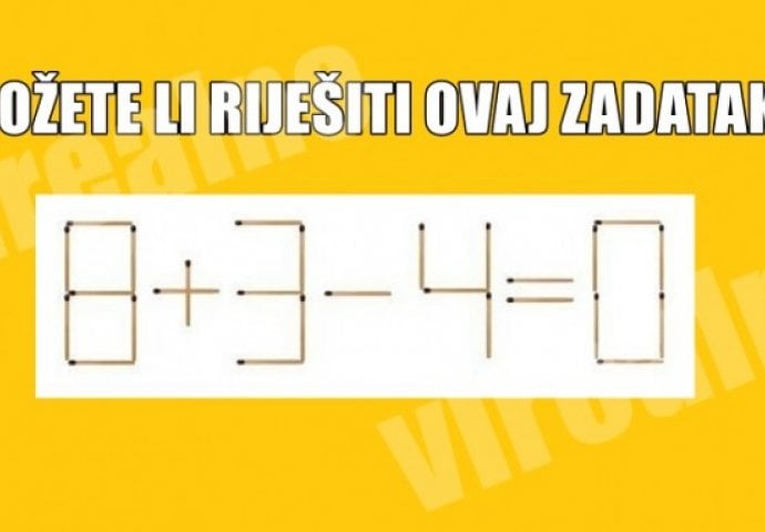 Samo 3% ljudi može riješiti ovaj zadatak za manje od 30 sekundi: Da li ste među njima? 