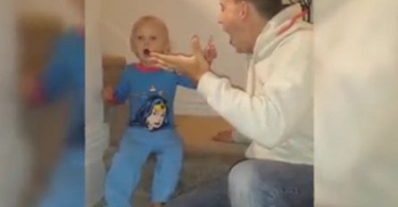 Tata joj je pokazao jedan super trik, a njena reakcija je postala viralni hit (VIDEO)