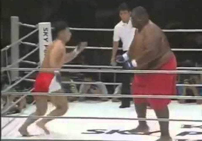 Sumo hrvač i MMA borac u ringu jedan protiv drugog: 273 kg. vs. 76 kg (VIDEO)