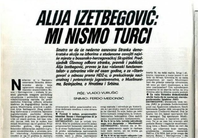 Alija Izetbegović: Mi nismo Turci