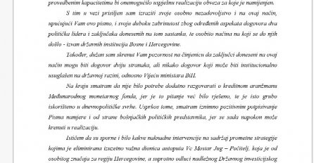 Čović uputio pismo Hahnu: Dogovoreni sporazum nije zakonit