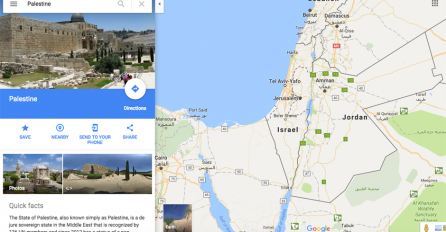 Google objasnio zašto Palestine nema na mapi