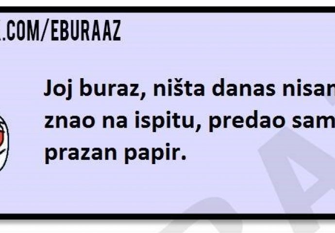 Ništa nije znao na ispitu, pa predao prazan papir, ali drug ga ukopao!