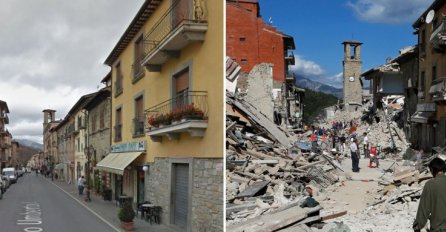 APOKALIPTIČNI PRIZORI IZ ITALIJE: Pogledajte ulicu prije i nakon potresa (FOTO, VIDEO)